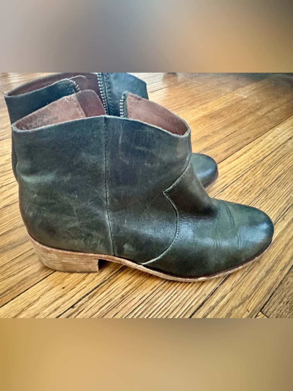 Kork-Ease Black Leather Ankle Booties